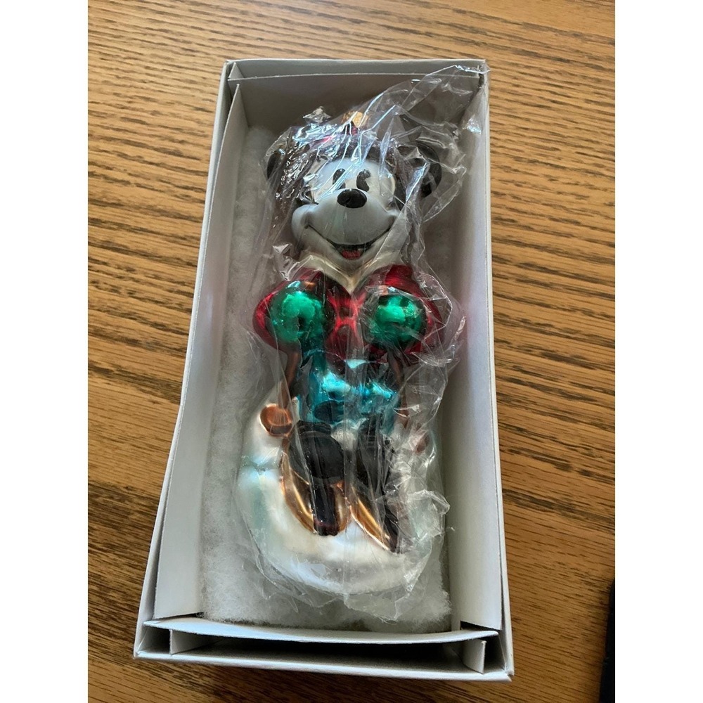 Christopher Radko Disney Mickey & Co Skiing Mickey Mouse Glass Ornament in Box